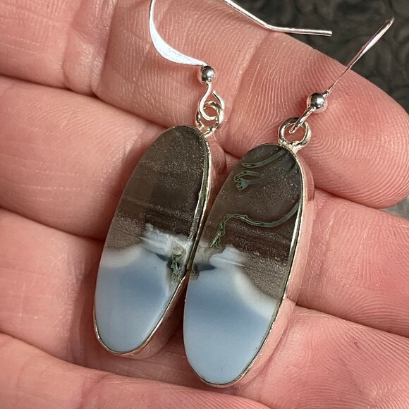 Common Blue Opal Earrings Stone Crystal Jewelry - Picture 8 of 10